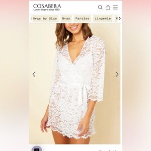 NWT. Cosabella White Magnolia Robe